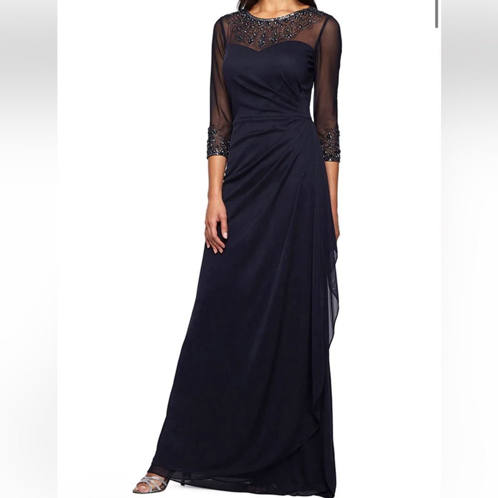 Alex evenings beaded formal gown